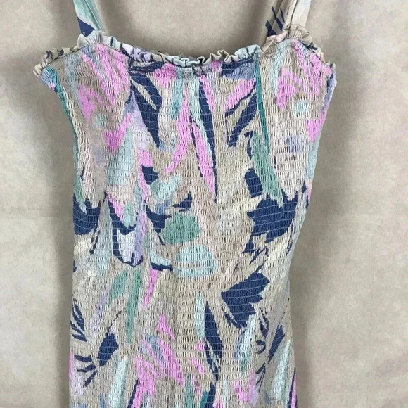 SALTWATER LUXE Tropical Floral Smocked Mini Dress MEDIUM - Picture 10 of 11
